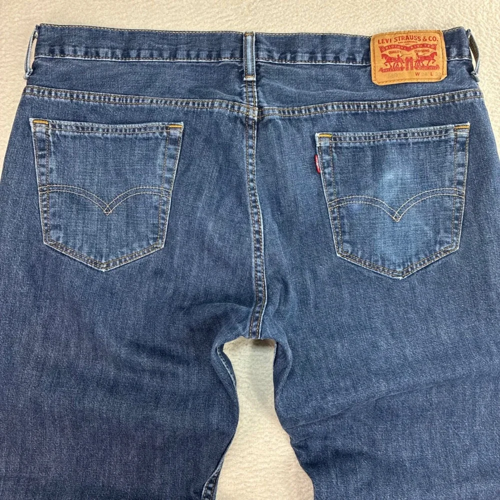 Levis‎ 569 Loose Straight Jeans Men 36x32 Blue Faded Skater Baggy Whiskered